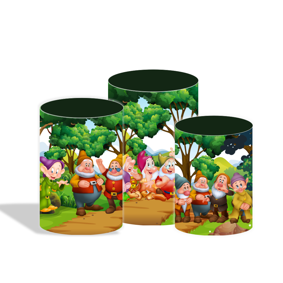 Snow white birthday party decoration round circle backdrop cover plinth cylinder pedestal cloth cover