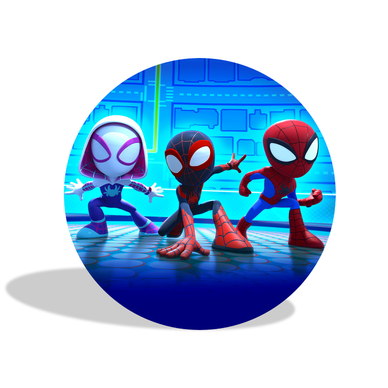 Spiderman birthday party decoration round circle backdrop cover plinth cylinder pedestal cover