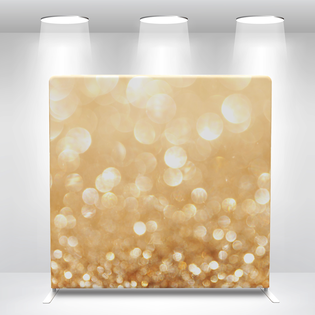 Virtual Halo Effect Gold Bokeh Glitter Glare Pillow Case Photo Booth Straight Backdrop Wall Cover With Stand For Birthday Party Photography Photo Shoot Studio Props