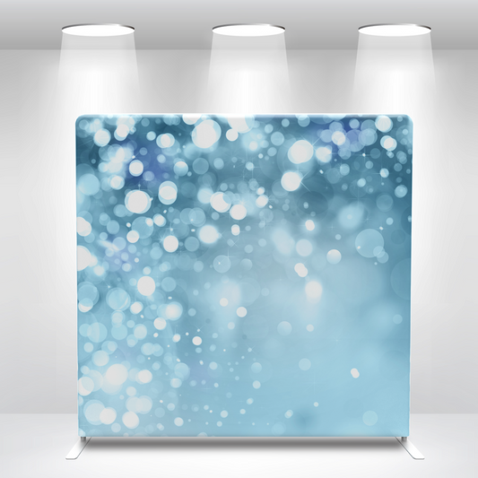 Virtual Halo Effect Blue Bokeh Glitter Glare Pillow Case Photo Booth Straight Backdrop Wall Cover With Stand For Birthday Party Photography Photo Shoot Studio Props
