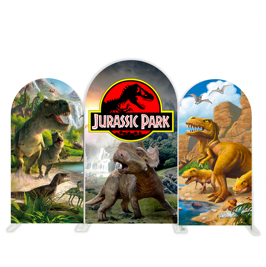 Dinosaur Cartoon Theme Happy Birthday Party Arch Backdrop Wall Cloth  Cover