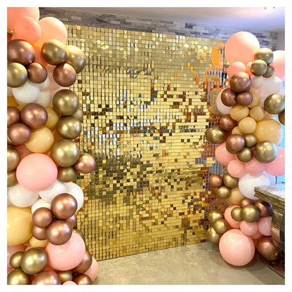Light Gold Shimmer Sequin Backdrop Wall Panels For Birthday Wedding Baby Shower Bridal