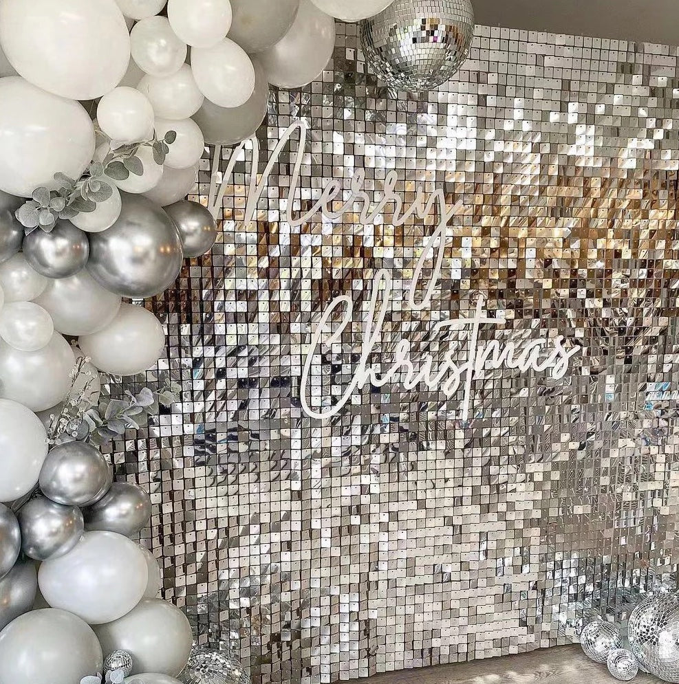 Shimmer Sequin Wall Birthday Party Photo Booth Backdrop- Various colors available Pink Gold Green Sliver White