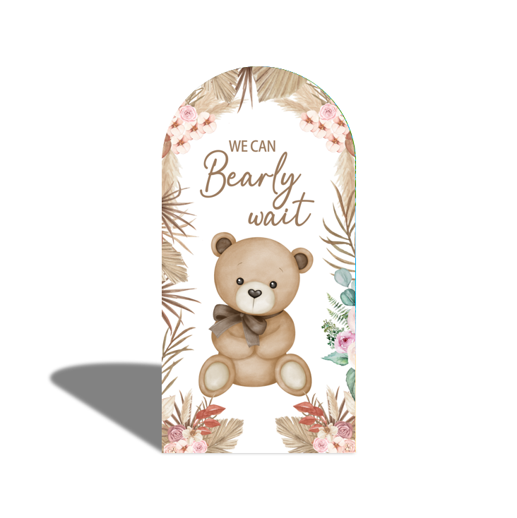 Boho Teddy Bear Pregnancy Mather Baby Shower Party Arch Backdrop Wall Cloth  Cover