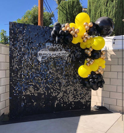 Black Sequin Shimmer Backdrop Wall Panels For Birthday Wedding Baby Shower Bridal