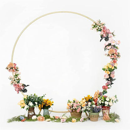 Custom Gold Aluminum Alloy Material Round Backdrop Stand And Cover