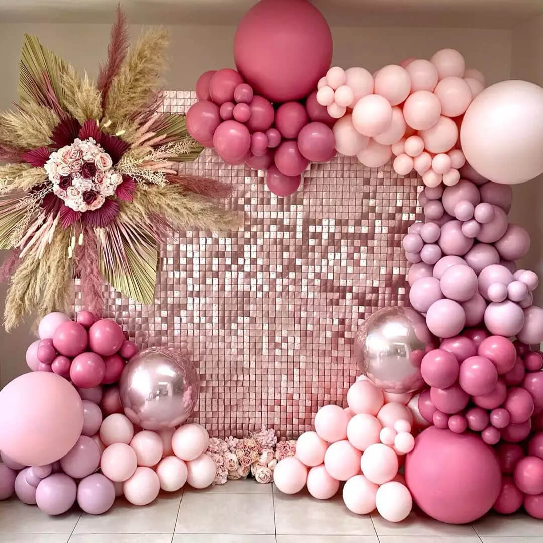 Rose Gold Sequin Shimmer Backdrop Wall Panels For Birthday Wedding Party Event Decoration