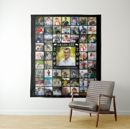 Custom Graduate Party Decoration Fabric Backdrop