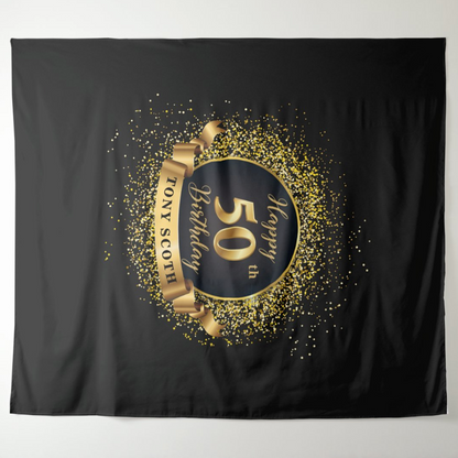 50th Adult Birthday Party Decoration Fabric Background Backdrop
