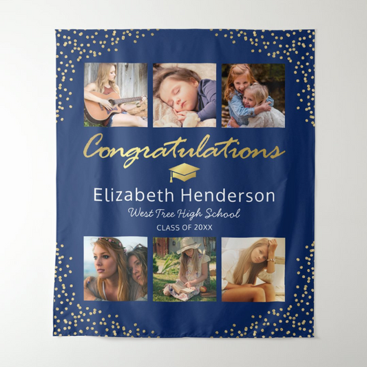 Congratulation Graduate Party Decoration Fabric Background Backdrop