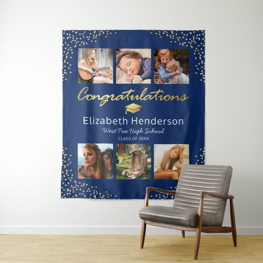 Congratulation Graduate Party Decoration Fabric Background Backdrop