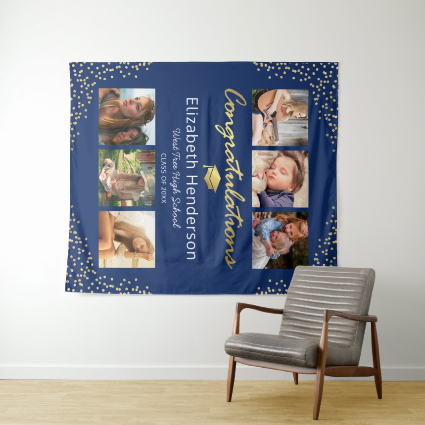Congratulation Graduate Party Decoration Fabric Background Backdrop