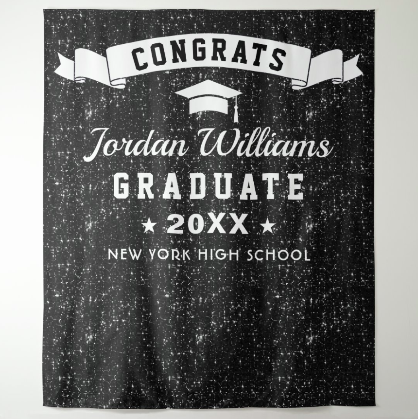 Congrats Graduate Party Decoration Fabric Background Backdrop