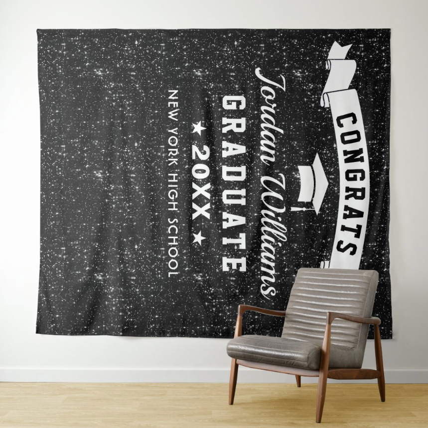 Congrats Graduate Party Decoration Fabric Background Backdrop