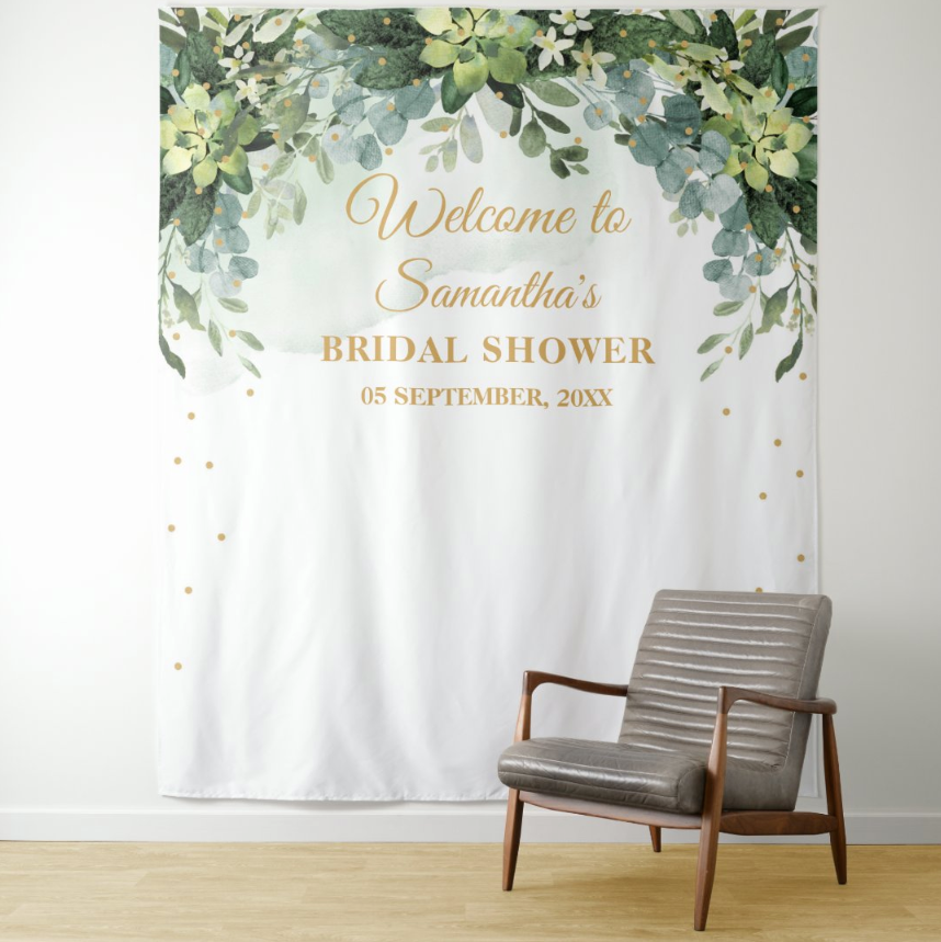 Bridal Shower Decoration Fabric Background Backdrop