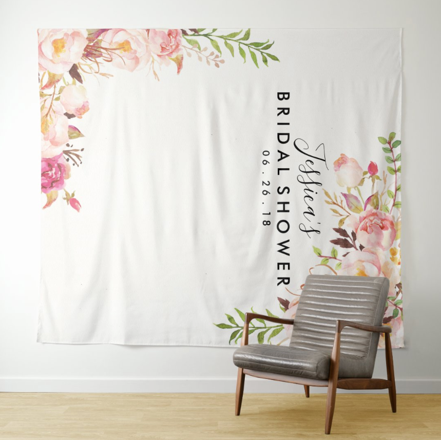 Bridal Shower Party Decoration Fabric Background Backdrop