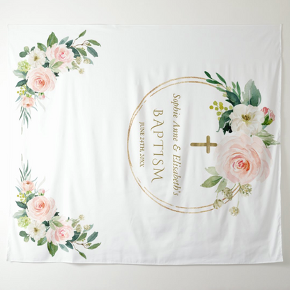 Baptism Decoration Fabric Backdrop