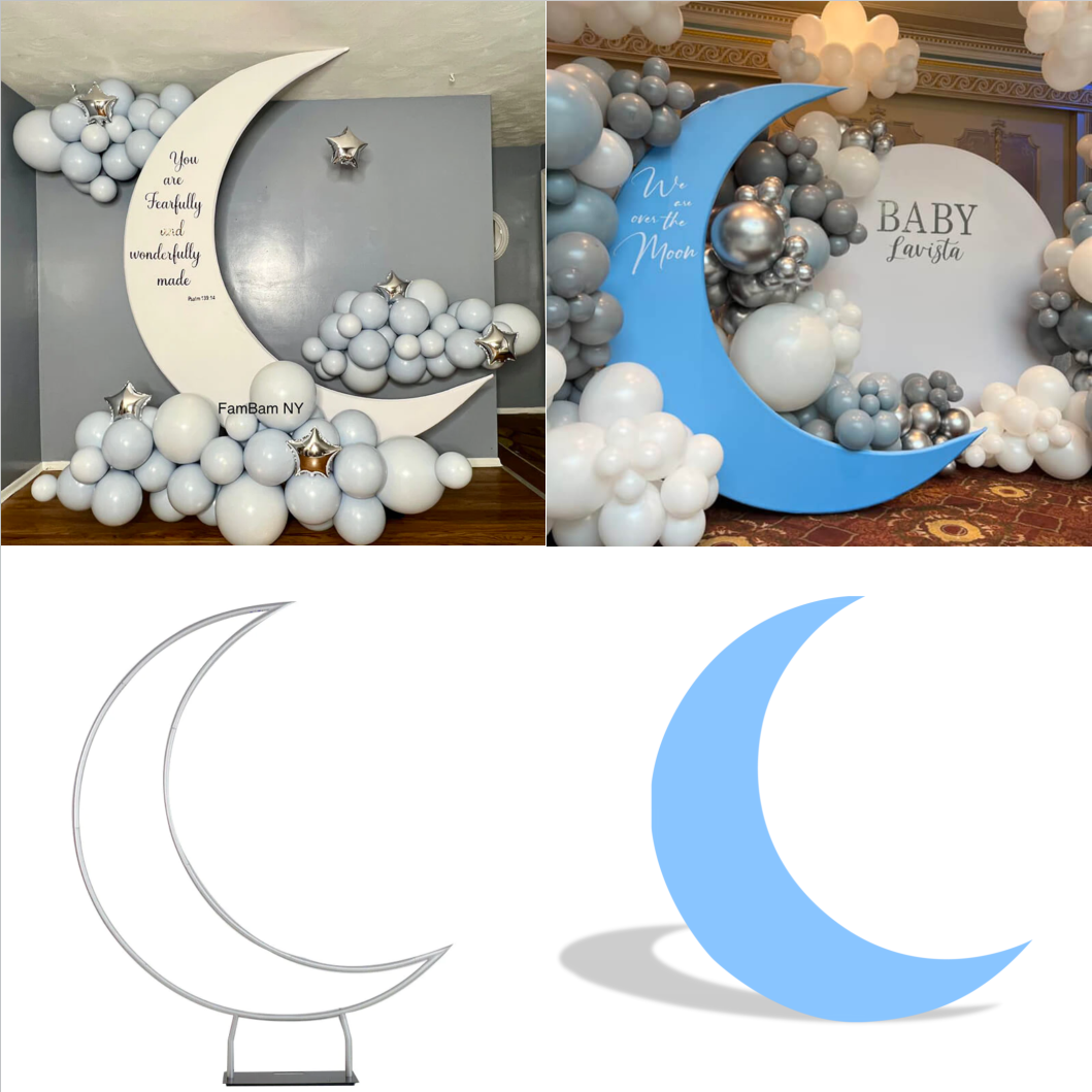 6.5ft Crescent Half Moon Shape Arch Backdrop Stand For Wedding Birthday Baby Shower