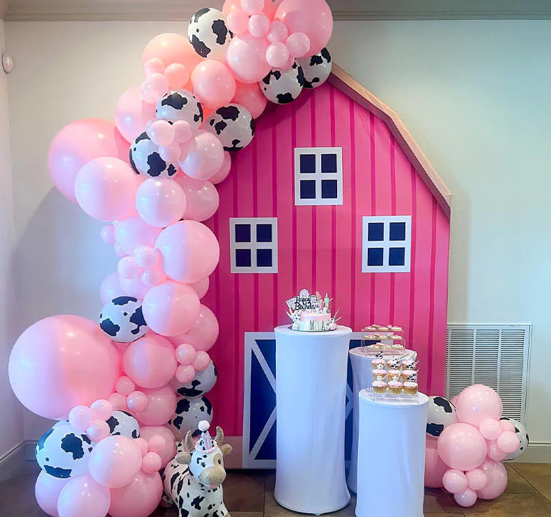 5.25x8.14ft Farm Theme Birthday Baby Shower Party Decoration Barn Arch Backdrop Wall Stand