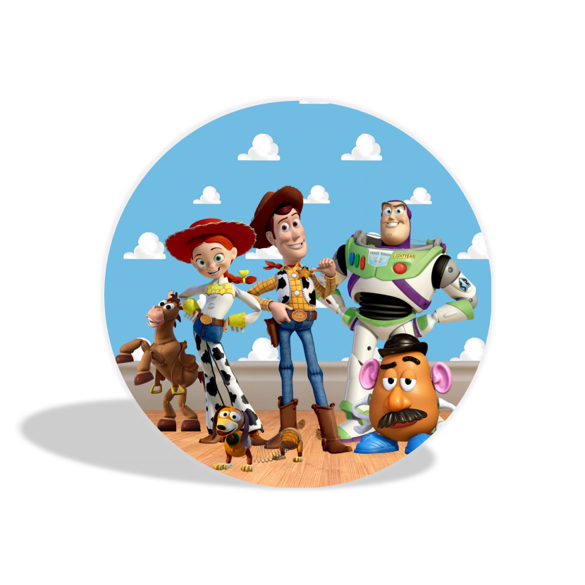 Toy Story theme birthday party decoration round circle backdrop cover plinth cylinder pedestal cover