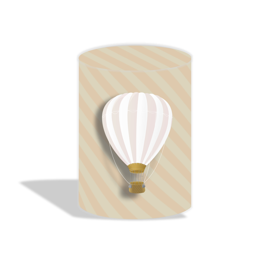Hot air balloon birthday baby shower party decoration round circle backdrop cover plinth cylinder pedestal cover