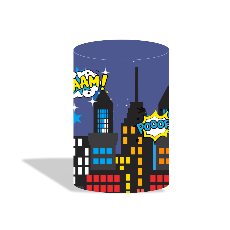 Spider man theme birthday party decoration round circle backdrop cover plinth cylinder pedestal cover