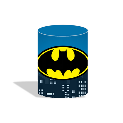 Batman theme birthday party decoration round circle backdrop cover plinth cylinder pedestal cloth cover