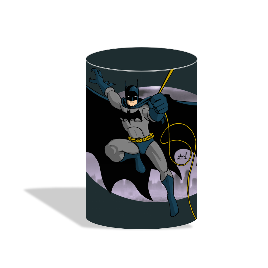 Batman birthday party decoration round circle backdrop cover plinth cylinder pedestal cloth cover