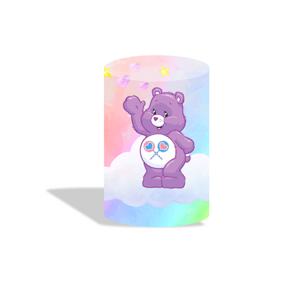 Care bear birthday baby shower party decoration round circle backdrop cover plinth cylinder pedestal cover