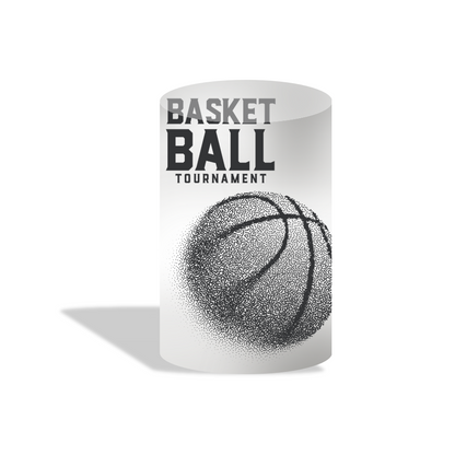 Basketball theme birthday party decoration round circle backdrop cover plinth cylinder pedestal cloth cover
