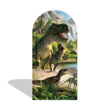 Dinosaur Happy Birthday Party Arch Backdrop Wall Cloth  Cover