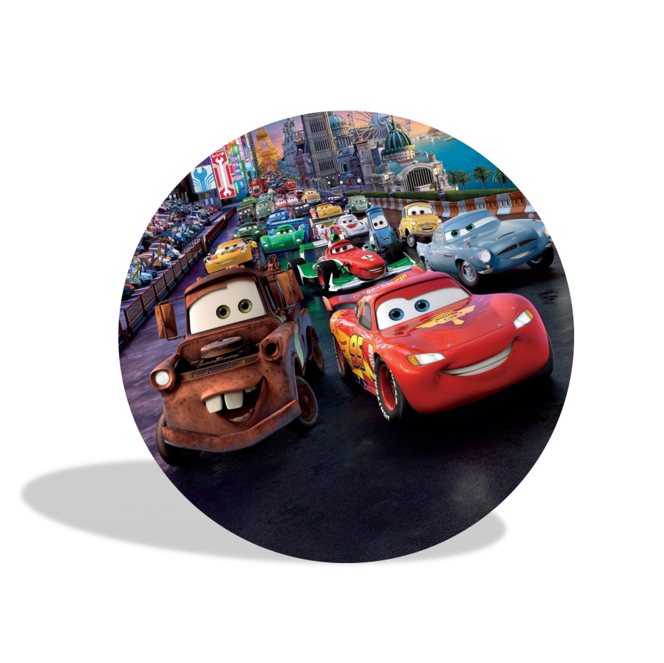 Cars Mcqueen birthday party decoration round circle backdrop cover plinth cylinder pedestal cloth cover