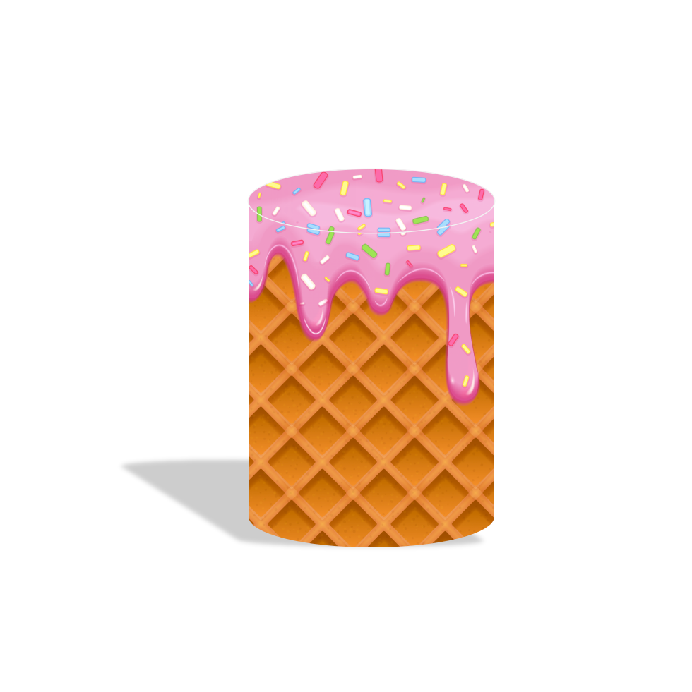 Sprinkle donut candy birthday baby shower party decoration round circle backdrop cover plinth cylinder pedestal cover