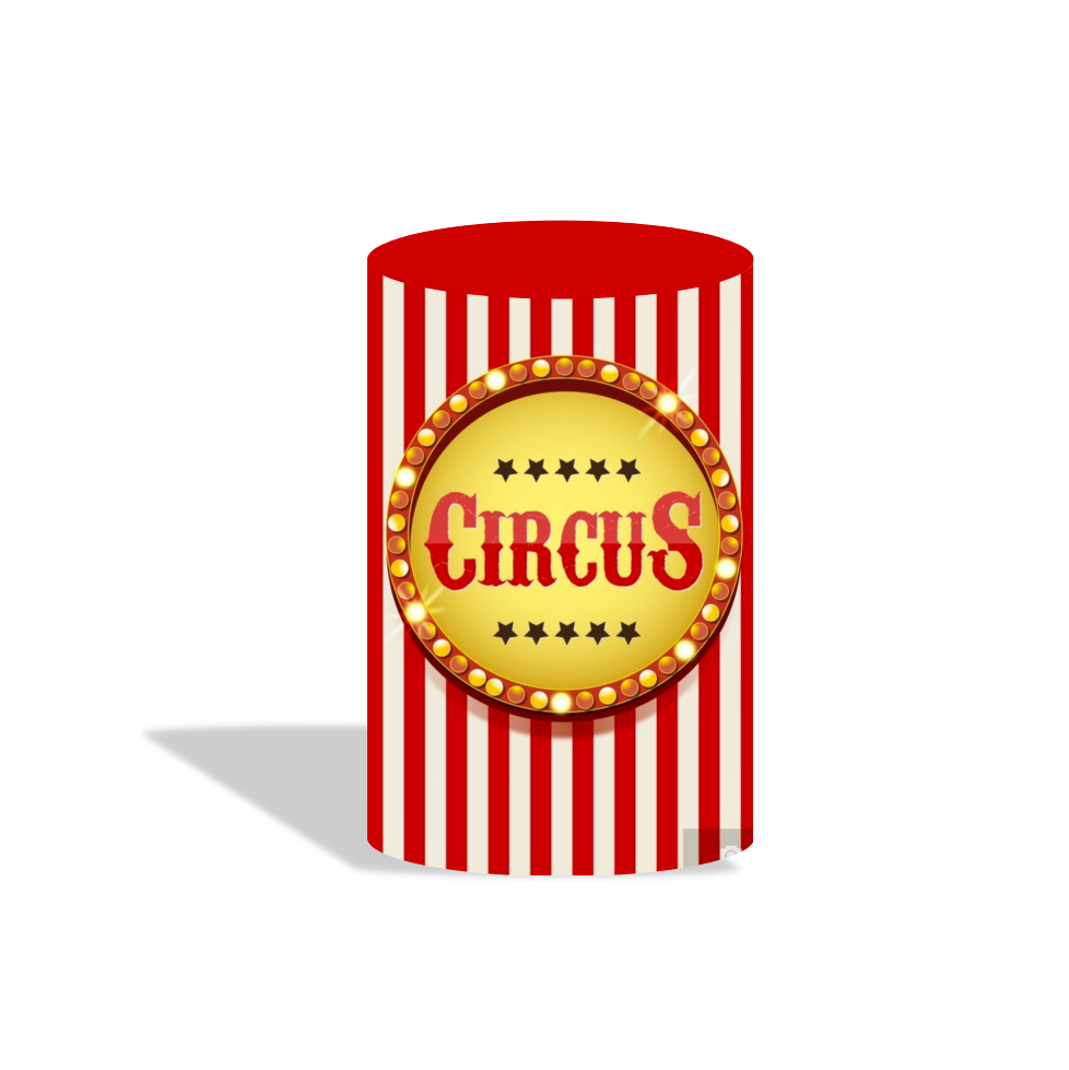 Circus theme round circle backdrop cover plinth cylinder pedestal cloth cover for birthday party decoration