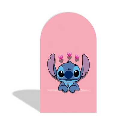 Stitch Theme Happy Birthday Party Arch Backdrop Wall Cloth Cover