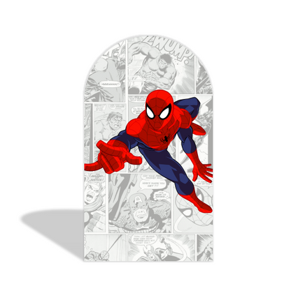Supper Hero Avengers  Spiderman Theme Happy Birthday Party Arch Backdrop Wall Cloth Cover