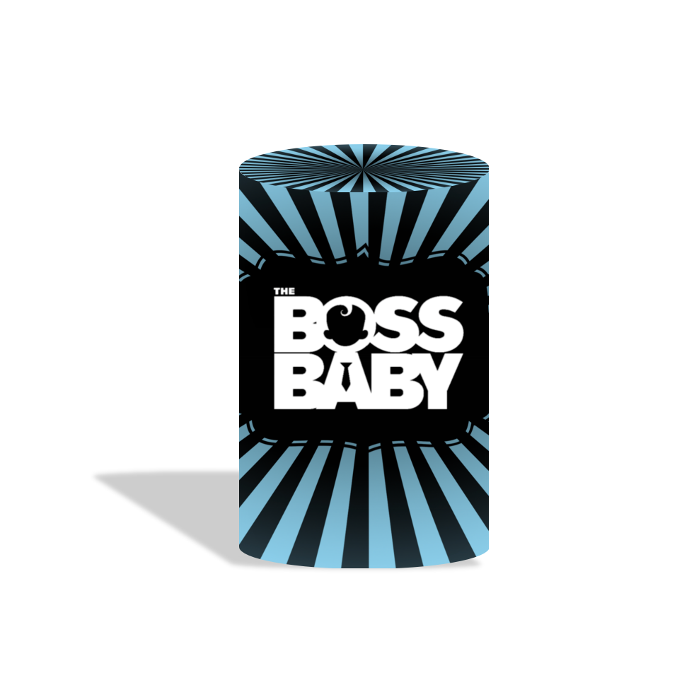 Boss baby birthday party decoration round circle backdrop cover plinth cylinder pedestal cloth cover