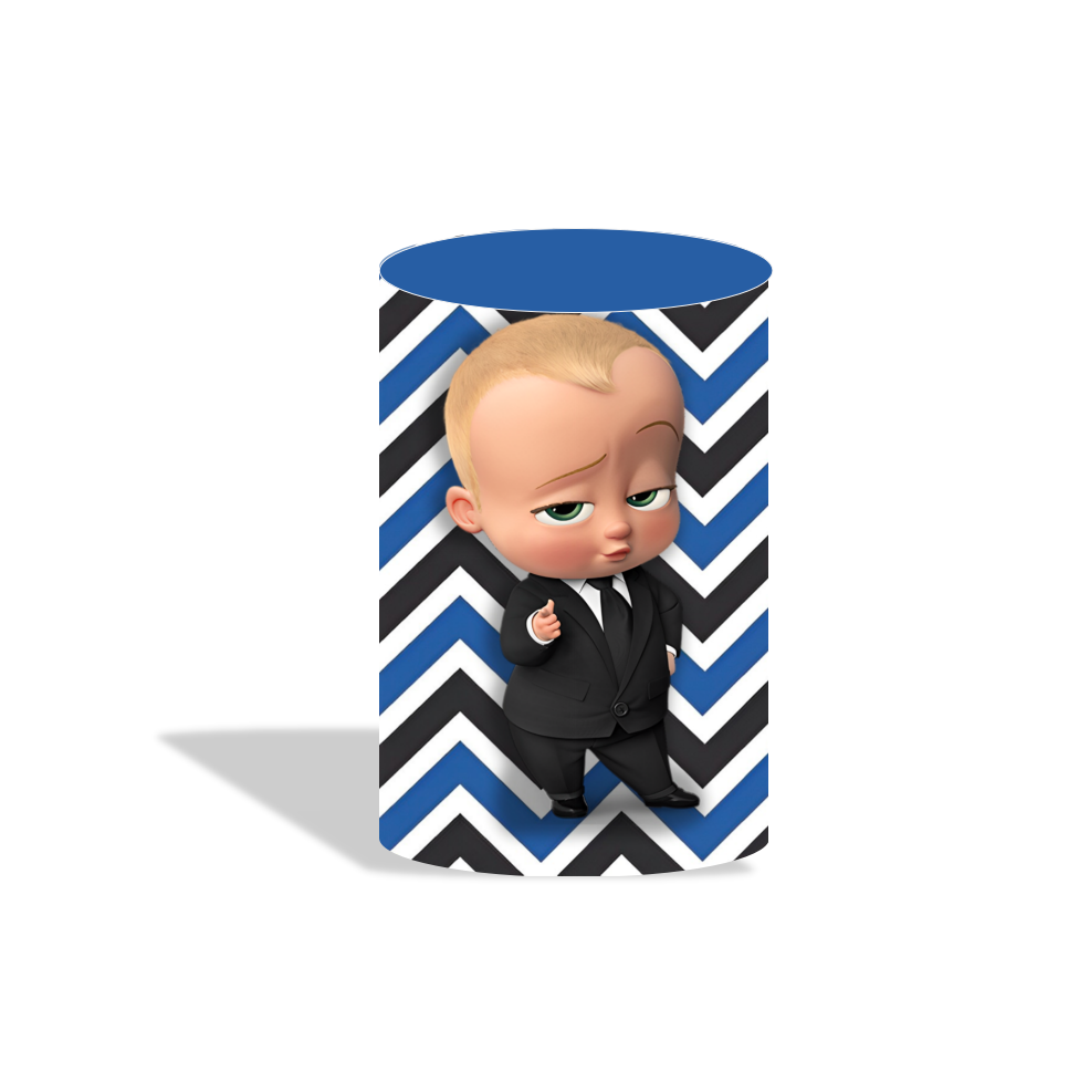 Boss baby birthday party decoration round circle backdrop cover plinth cylinder pedestal cloth cover