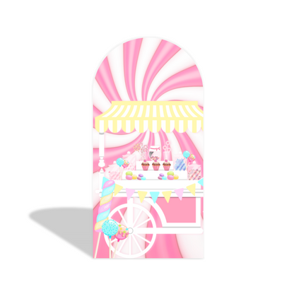 Candy Donut Birthday Baby Shower Party Arch Backdrop Wall Cloth Cover
