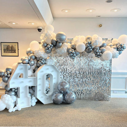 Sliver Sequin Shimmer Backdrop Wall Panels For Birthday Wedding Party Event Decoration