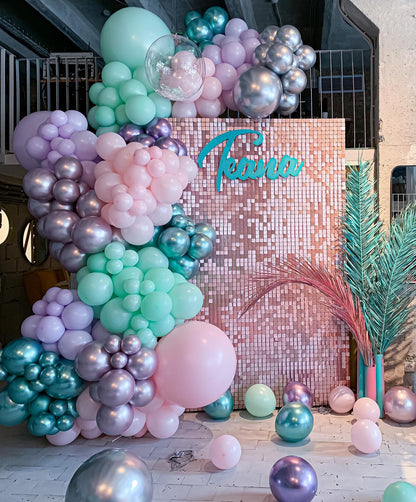 Shimmer Sequin Wall Birthday Party Photo Booth Backdrop- Various colors available Pink Gold Green Sliver White