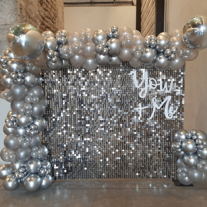 Sliver Sequin Shimmer Backdrop Wall Panels For Birthday Wedding Party Event Decoration