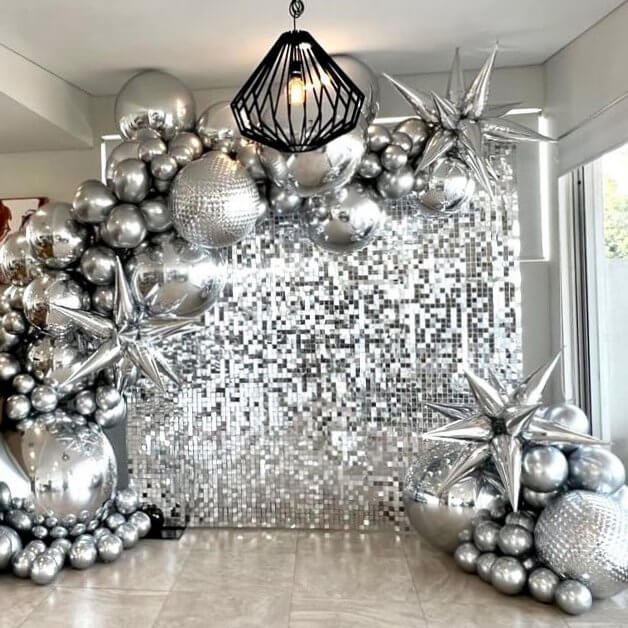 Sliver Sequin Shimmer Backdrop Wall Panels For Birthday Wedding Party Event Decoration
