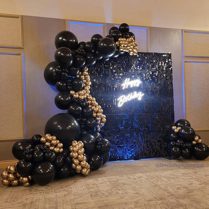 Black Sequin Shimmer Backdrop Wall Panels For Birthday Wedding Baby Shower Bridal