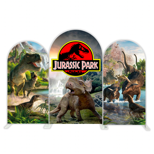 Dinosaur Happy Birthday Party Arch Backdrop Wall Cloth  Cover