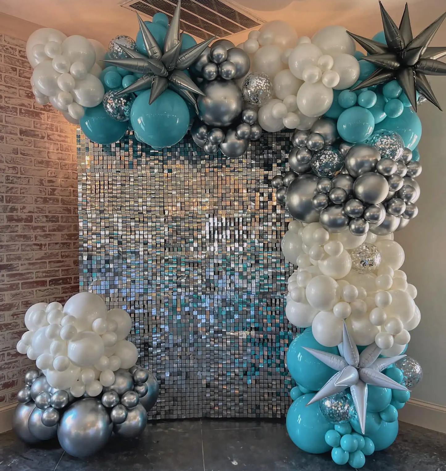 Sliver Sequin Shimmer Backdrop Wall Panels For Birthday Wedding Party Event Decoration