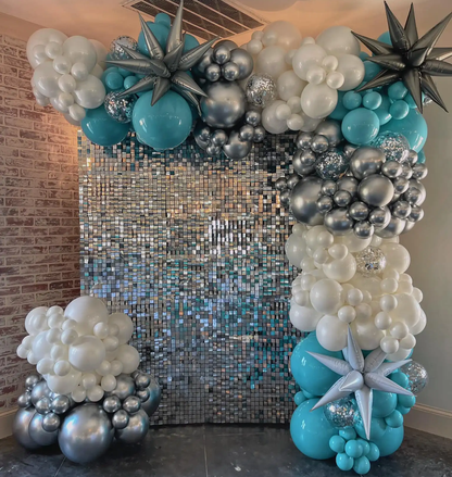 Sliver Sequin Shimmer Backdrop Wall Panels For Birthday Wedding Party Event Decoration