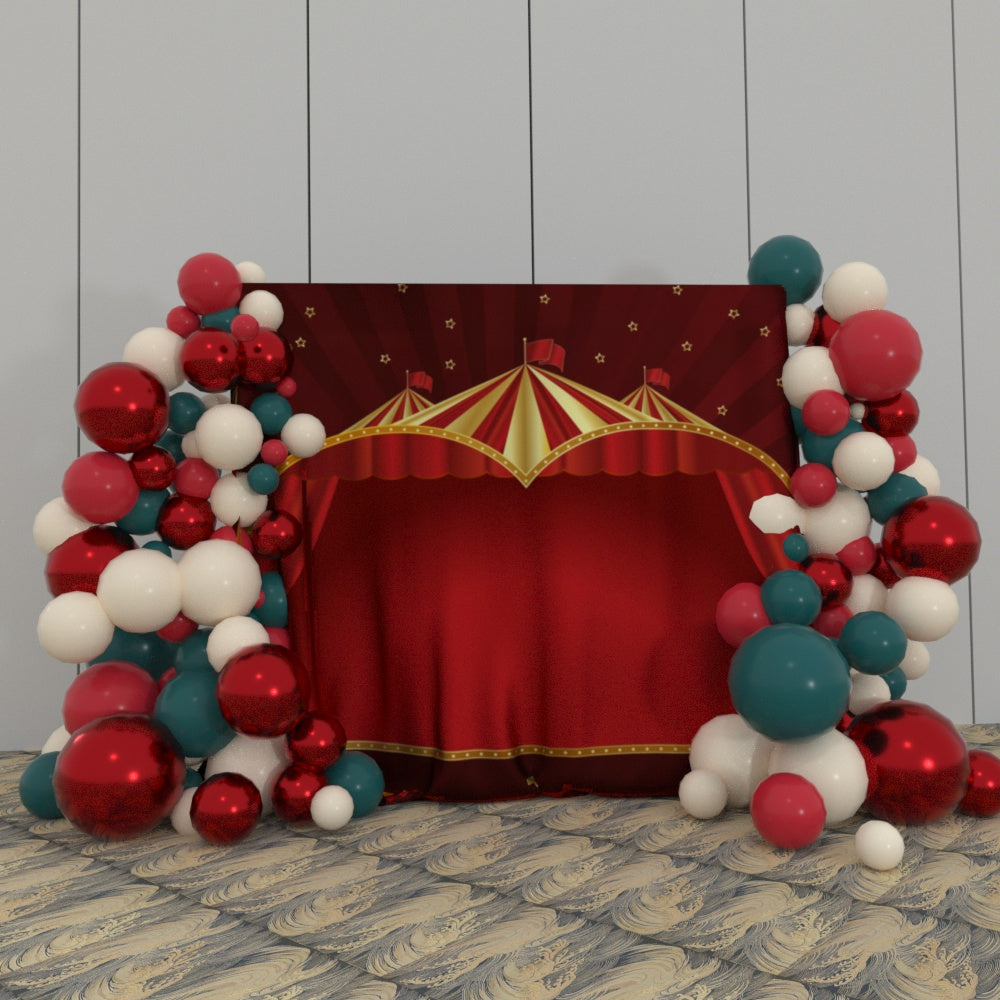 Circus Theme Happy Birthday Party Decoration Fabric Backdrop