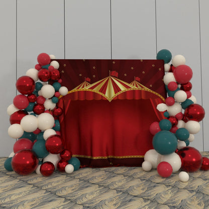 Circus Theme Happy Birthday Party Decoration Fabric Backdrop