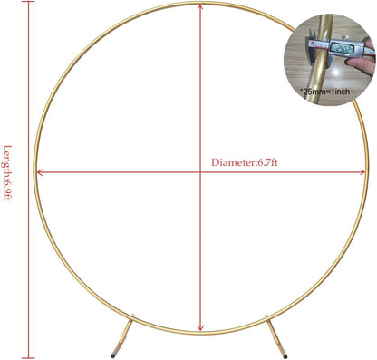 6.7Ft 7.2Ft Round Aluminum Wedding Birthday Arch Photo Booth Backdrop Stand